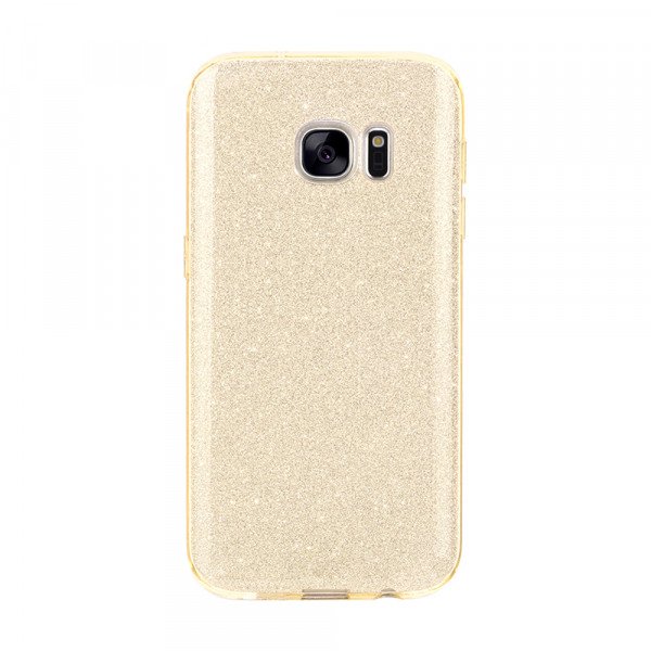 Wholesale Galaxy S7 Shiny Armor Hybrid Case (Champagne Gold)